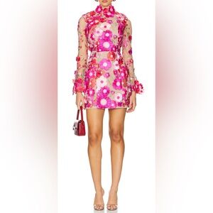 ELLIATT Floral Embroidered Sheer Dress